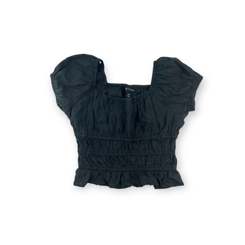 Art Class Black Peasant Top